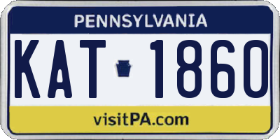 PA license plate KAT1860