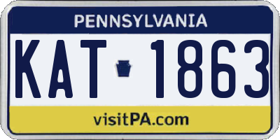 PA license plate KAT1863