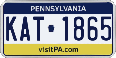 PA license plate KAT1865