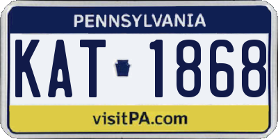 PA license plate KAT1868