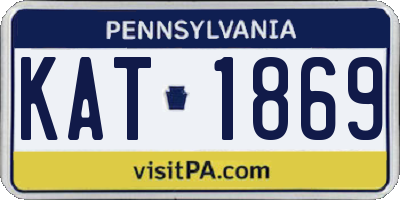 PA license plate KAT1869