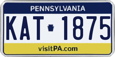 PA license plate KAT1875