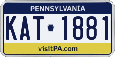 PA license plate KAT1881