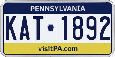 PA license plate KAT1892