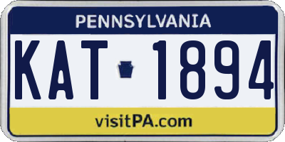 PA license plate KAT1894