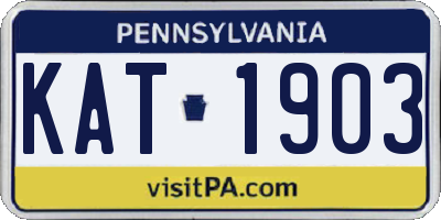 PA license plate KAT1903