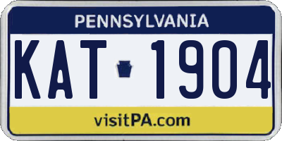 PA license plate KAT1904