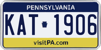 PA license plate KAT1906
