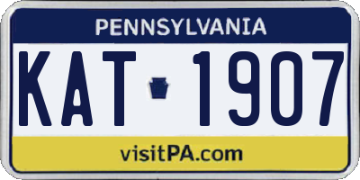 PA license plate KAT1907