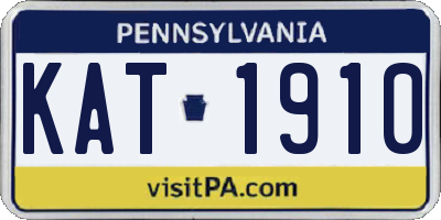 PA license plate KAT1910