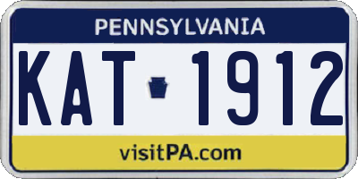 PA license plate KAT1912
