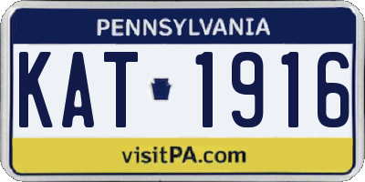 PA license plate KAT1916