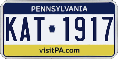 PA license plate KAT1917
