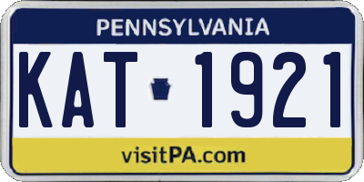 PA license plate KAT1921
