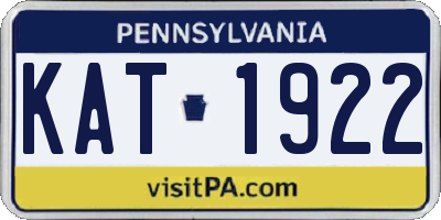 PA license plate KAT1922