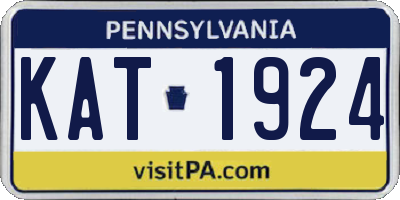 PA license plate KAT1924