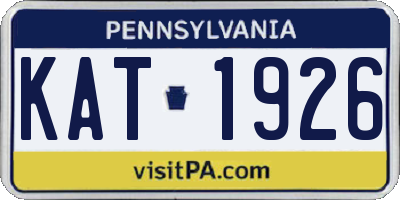 PA license plate KAT1926