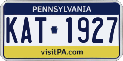 PA license plate KAT1927