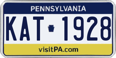 PA license plate KAT1928
