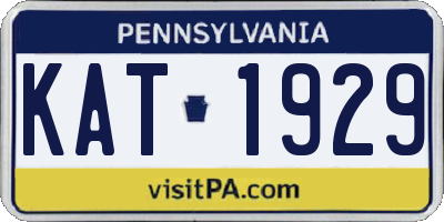 PA license plate KAT1929