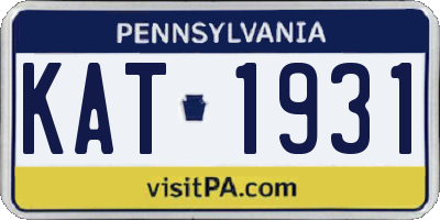 PA license plate KAT1931