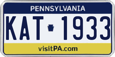 PA license plate KAT1933