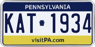 PA license plate KAT1934