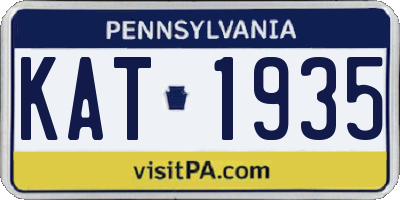 PA license plate KAT1935