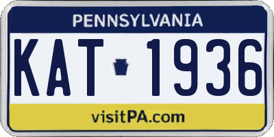 PA license plate KAT1936