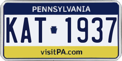 PA license plate KAT1937
