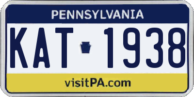 PA license plate KAT1938