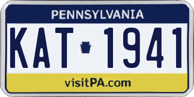 PA license plate KAT1941