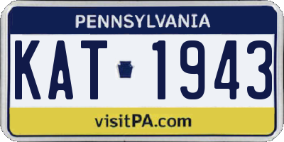 PA license plate KAT1943