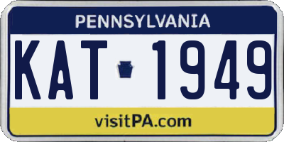 PA license plate KAT1949