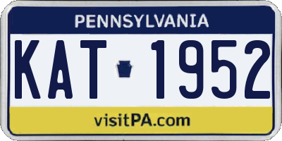 PA license plate KAT1952