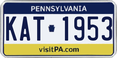 PA license plate KAT1953