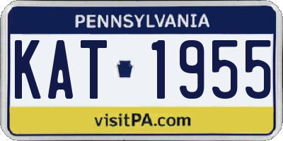PA license plate KAT1955