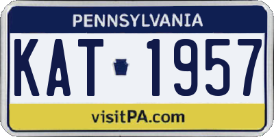 PA license plate KAT1957