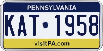 PA license plate KAT1958
