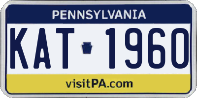 PA license plate KAT1960