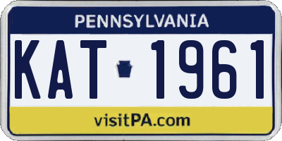 PA license plate KAT1961