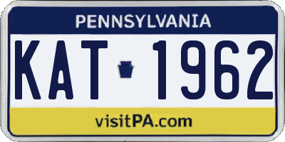 PA license plate KAT1962