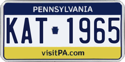 PA license plate KAT1965