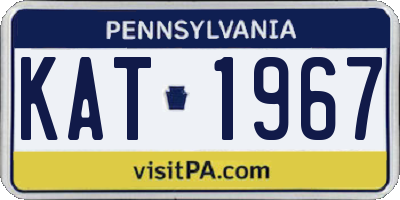 PA license plate KAT1967