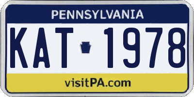 PA license plate KAT1978