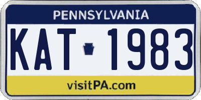 PA license plate KAT1983