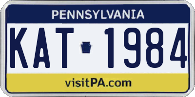 PA license plate KAT1984