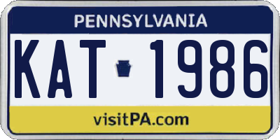 PA license plate KAT1986