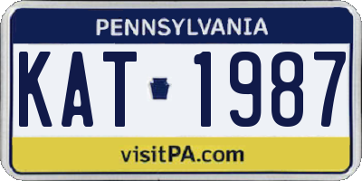 PA license plate KAT1987