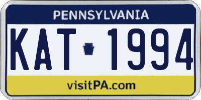 PA license plate KAT1994